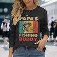 Fishing Papa's Fishing Buddy Vintage Fishing Long Sleeve T-Shirt Gifts for Her