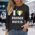 I Love Irish Boys I Red Heart British Boys Ireland Long Sleeve T-Shirt Gifts for Her