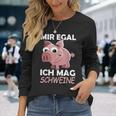 Mir Egal Ich Mag Schweine Pig Animals Pig Langarmshirts Geschenke für Sie