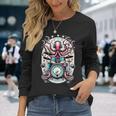 Octopus Playing Drums Drummer Music Lover Percussions Long Sleeve T-Shirt Gifts for Her