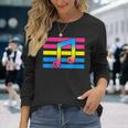Pan Subtle Lgbt Gay Pride Music Lover Pansexual Flag Long Sleeve T-Shirt Gifts for Her