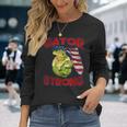 Gator Strong Florida State Gator American Flag Florida Map Long Sleeve T-Shirt Gifts for Her
