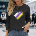 Gaymer Lgbt Retro Pride Gender Non-Binary Gamer Heart Long Sleeve T-Shirt Gifts for Her