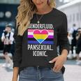 Genderfluid Pansexual Iconic Pride Flag Genderqueer Queer Long Sleeve T-Shirt Gifts for Her