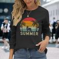 German Shepherd Dog Palm Tree Sunset Beach Vacation Summer Long Sleeve T-Shirt Gifts for Her