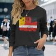 Germany Latvia Flags Half Latvian German Roots Vintage Long Sleeve T-Shirt Gifts for Her