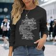 Germany Map Silhouette Towns Cities Berlin Hamburg Travel Long Sleeve T-Shirt Gifts for Her