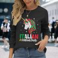 Girl Italian Italy Flag Unicorn Women Long Sleeve T-Shirt Gifts for Her