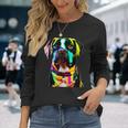 Glow In Style Black Dog Elegance With Colorful Flair Bright Long Sleeve T-Shirt Gifts for Her