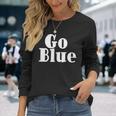 Go Blue Team Spirit Gear Color War Royal Blue Wins The Game Long Sleeve T-Shirt Gifts for Her