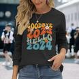 Goodbye 2023 Hello 2024 Happy New Year Long Sleeve T-Shirt Gifts for Her