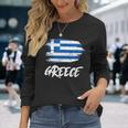 Greece Flag Greek Hellenic Republic Souvenir Long Sleeve T-Shirt Gifts for Her
