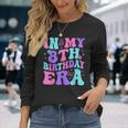 Groovy In My 8Th Birthday Era Eight 8 Years Old Birthday Long Sleeve T-Shirt Gifts for Her