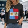 Half Argentinian Half Peruvian Flag Heritage Pride Roots Long Sleeve T-Shirt Gifts for Her