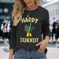 Happy Sukkot The Four Species Lulav Etrog Jewish Israeli Long Sleeve T-Shirt Gifts for Her