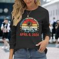 Happy Totality Solar Eclipse Awesome Birthday April 8 2024 Long Sleeve T-Shirt Gifts for Her