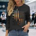 Hawaii Sunset American Flag Honolulu Hawaiian Island Long Sleeve T-Shirt Gifts for Her