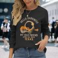 Hello Darkness My Old Friend Total Solar Eclipse 2024 Texas Long Sleeve T-Shirt Gifts for Her