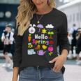 Hello Spring And Easter Day 2024 Bunny Hello Spring Toddler Long Sleeve T-Shirt Gifts for Her