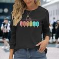 Hello Summer Cool Colorful Popsicle Graphic Long Sleeve T-Shirt Gifts for Her