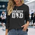 Hockey Dad Father's Day Ice Hockey Vintage Daddy Papa Father Long Sleeve T-Shirt Gifts for Her