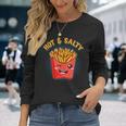 Hot & Salty Winking French Fries Flirtatious Lover Fast Food Long Sleeve T-Shirt Gifts for Her