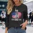 Hundebesitzer Us-Flagge 4 Juliatertag Mops Papa Langarmshirts Geschenke für Sie