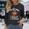 I'm Here For Snacks Commercials Halftime Show Football Long Sleeve T-Shirt Gifts for Her