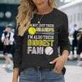 Their Biggest Fan Baseball Softball Grandpa Long Sleeve T-Shirt Gifts for Her