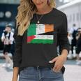 Ireland Palestine Flags Half Irish Half Palestinian Long Sleeve T-Shirt Gifts for Her