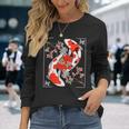 Japanese Koi Carp Fish Nishikigoi Aesthetic Cherry Blossom Long Sleeve T-Shirt Gifts for Her