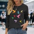Japanese Origami Paper Folding Artist Crane Origami Long Sleeve T-Shirt Gifts for Her