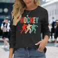 Jugador De Hockey Sobre Hielo Para Niños Retro Camiseta de manga larga Regalos para ella
