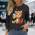 Katze Kater Trinkt Bier Zum Männertag Oderatertag Langarmshirts Geschenke für Sie