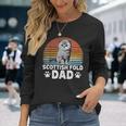 Katzenbesitzer Katzen Papa Retro Scottish Fold Dad Langarmshirts Geschenke für Sie