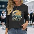 La Gran Ola Y Las Montañas Arte Japonés Kanagawa Camiseta de manga larga Regalos para ella