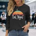 Las Vegas Nevada Sunset Vintage Retro Skyline Langarmshirts Geschenke für Sie