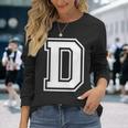 Letra D Estilo Universitario Cool Camiseta de manga larga Regalos para ella