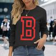 Letter B Large And Bold Outline In Red Long Sleeve T-Shirt Gifts for Her