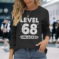 Level 68 Unlocked 68 Aniversario De Boda 68 Años Camiseta de manga larga Regalos para ella