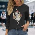 Lilie Flowers Celestial Cat In A Crescent Moon Long Sleeve T-Shirt Gifts for Her