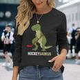 Lindo Dinosaurio Hockey Sobre Hielo Dinosaurio Hockeysaurus Camiseta de manga larga Regalos para ella
