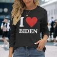I Love Biden Heart Joe Show Your Support Long Sleeve T-Shirt Gifts for Her