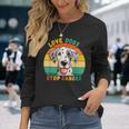 Love Dogs Stop Cancer Vintage Dog Dalmatien Cancer Awareness Long Sleeve T-Shirt Gifts for Her