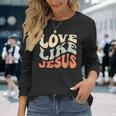 Love Like Jesus Retro Vintage Colours Langarmshirts Geschenke für Sie