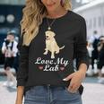 I Love My Lab Cute Golden Labrador Dog Long Sleeve T-Shirt Gifts for Her