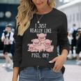 Love Pig Pigs Long Sleeve T-Shirt Gifts for Her