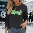 Lucky St Patrick's Day Retro Long Sleeve T-Shirt Gifts for Her