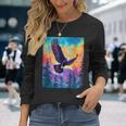 Majestic Eagle Silhouette Freedom's Colors Long Sleeve T-Shirt Gifts for Her