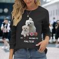 Maltese Dog Heart Belongs Maltese Puppy Long Sleeve T-Shirt Gifts for Her